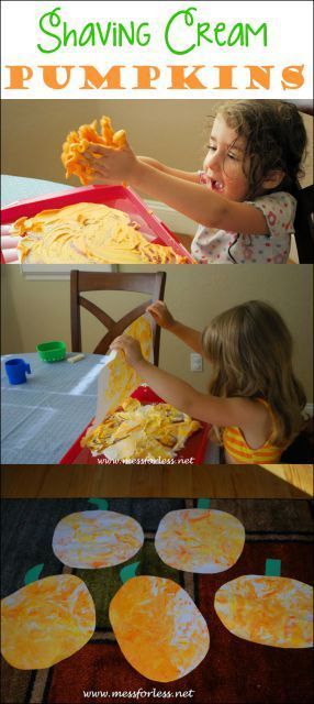 Shaving Cream Pumpkin Banner #halloweenactivities