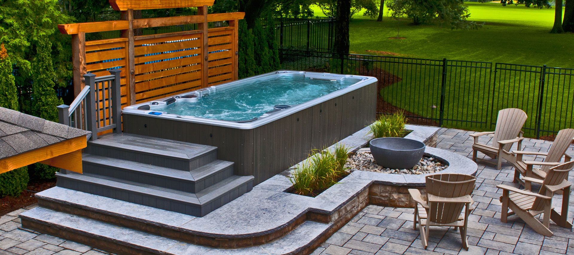 Hydropool Hot Tubs Swim Spas And Accessories Pool Spa Swim Spa Deck 