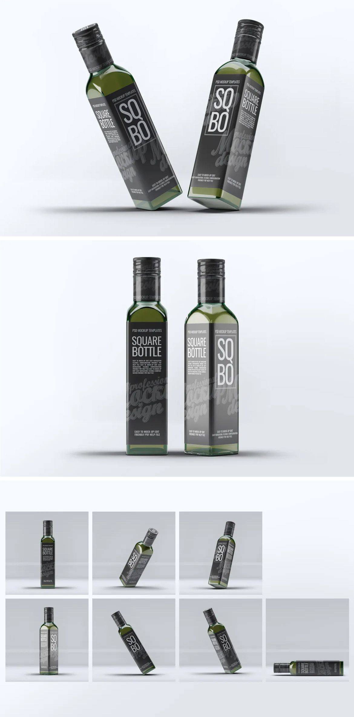 Download Square Glass Bottle Mock-Up | Glass bottles, Square glass, Bottle