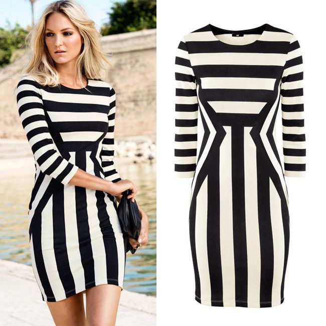 Black and white striped cocktail dresses Black and white striped cocktail dresses