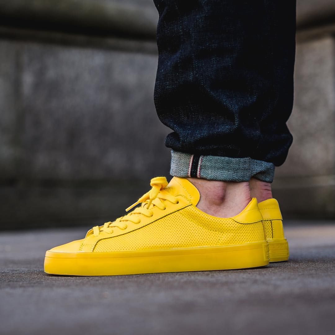 adidas court vantage yellow