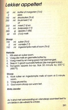 Rainbow Gospel Radio | Lekker Appeltert South African Desserts, South African Recipes, African Food, Tart Recipes, Sweet Recipes, Whole Food Recipes, Cooking Recipes, Cake Desserts, Dessert Recipes