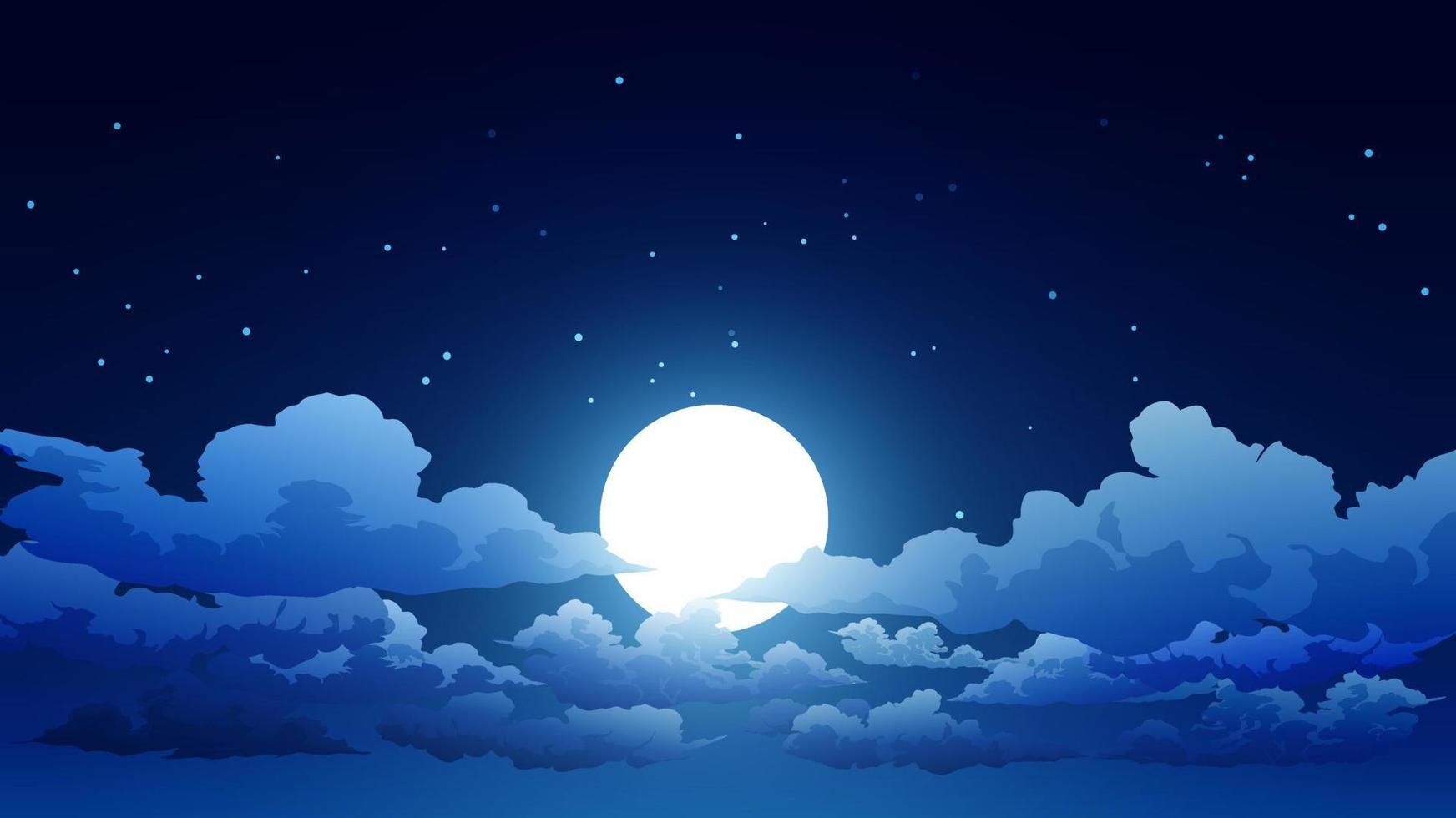 Fondo De Cielo Nocturno Con Nubes Luna Llena Y Estrellas fondo-de-cielo-nocturno-con-nubes-luna-llena-y-estrellas