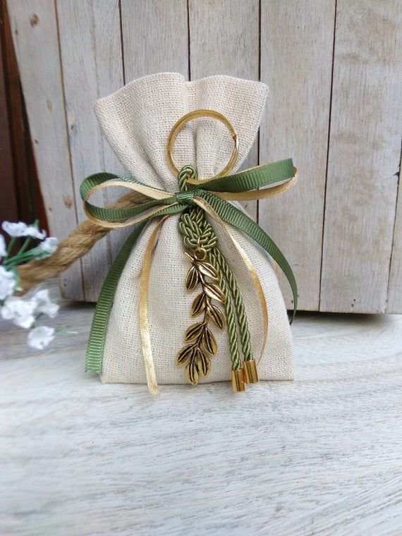 25 pcs Olive branch favor-Linen Bag Favor-koufeta 25 pcs Olive branch favor-Linen Bag Favor-koufeta