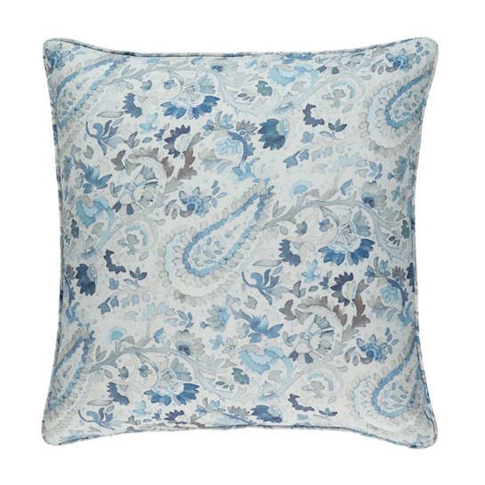 Ines Linen Blue Sham Pine Cone Hill Linen Shams Linen Duvet Covers Printed Linen Fabric