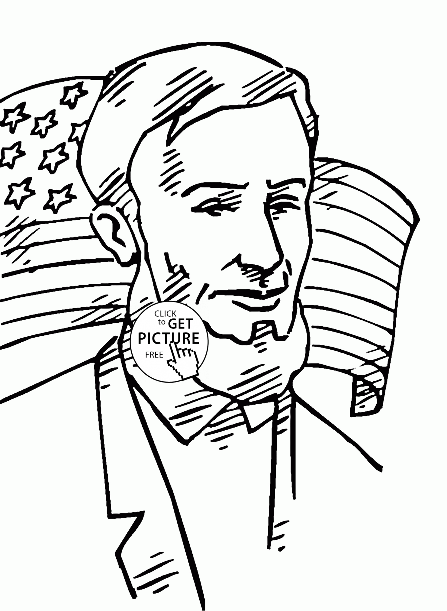 Lincoln And American Flag 4th Of July Coloring Page For Kids Pages Printables Free