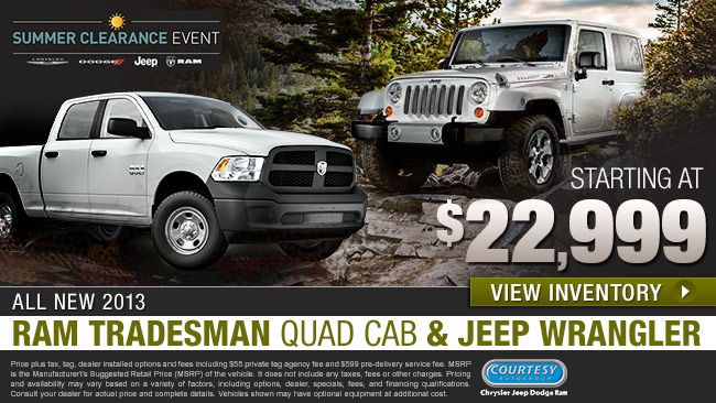 Summer Clearance Event at Courtesy Dodge, Ram and Jeep! http