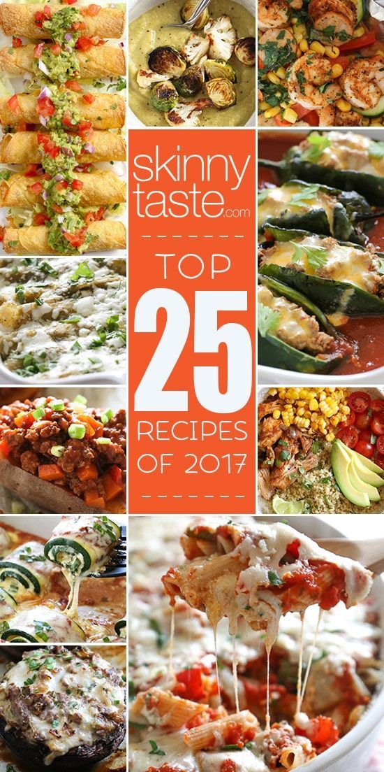 Top 25 Most Popular Skinnytaste Recipes 2017 | Skinnytaste | Bloglovin’ Top Recipes, Skinny Recipes, Dinner Recipes, Healthy Recipes, Healthy Meals, Skinny Meals, Cookbook Recipes, Dinner Ideas, Healthy Food