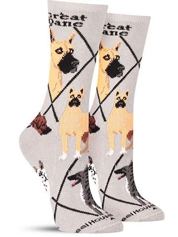 Great Dane Crazy Animal Novelty Socks For Women Novelty Socks