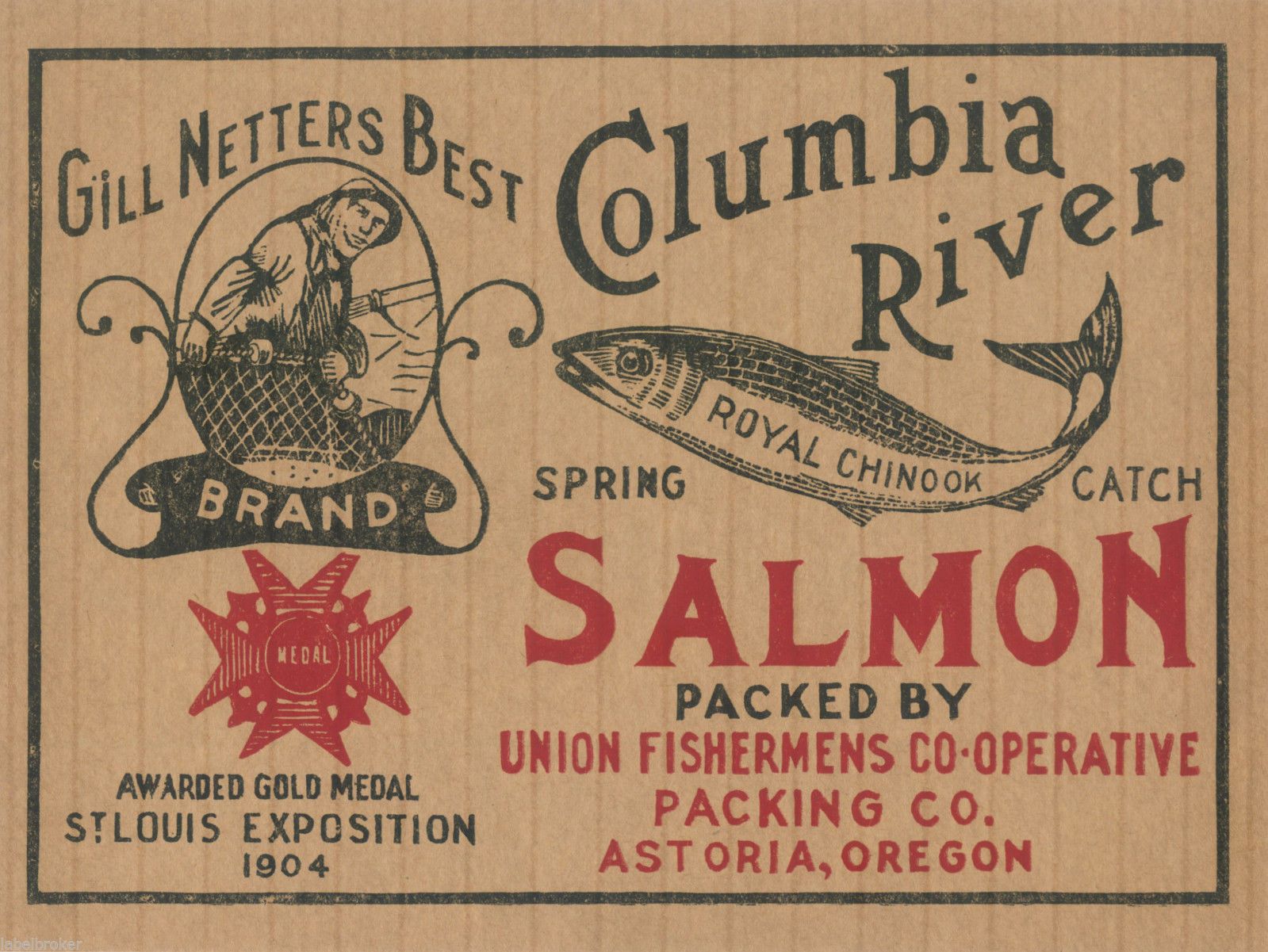 tin can label astoria oregon labels vintage labels