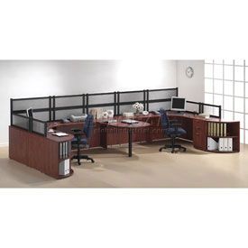 2 person office desk living room person workstation with peninsula table and desk mounted panels storlie 2 person office desk living room person workstation with peninsula table and desk mounted panels storlie