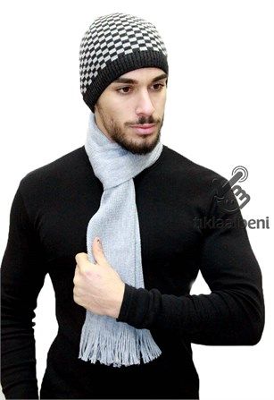 Sparta 602052 Ici Polar Kareli Bere Atki Takimi Gri Bere Polar Eldiven