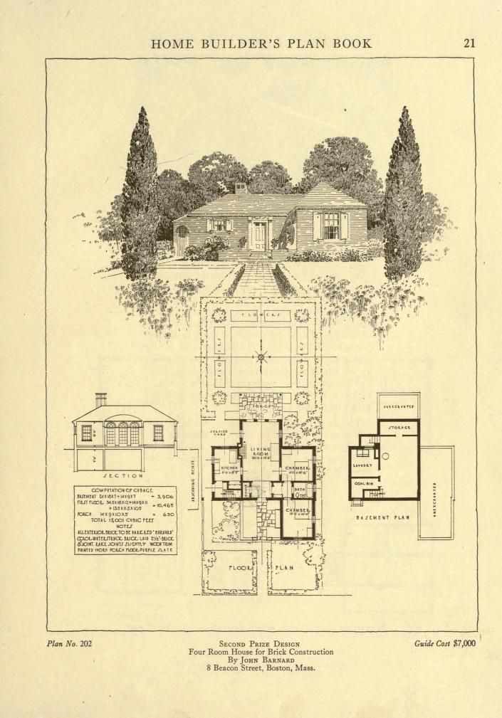 Home builder's plan book; a collection of architectural designs for small houses submitted in competition by architects and architectural draftsmen in connection with the 1921 Own your home expositions, New York and Chicago, 1921 : National small house competition : Free Download, Borrow, and Streaming