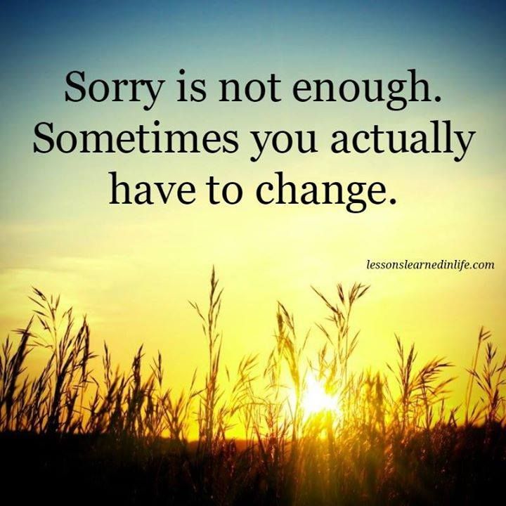 Sorry Is Not Enough Sometimes You Actually Have To Change True Sorry Is Not Enough Sometimes You Actually Have To Change True