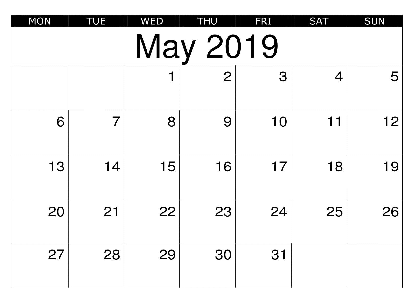 Blank May 2019 Calendar Printable Reminders Calendar Printables Blank May 2019 Calendar Printable Reminders Calendar Printables