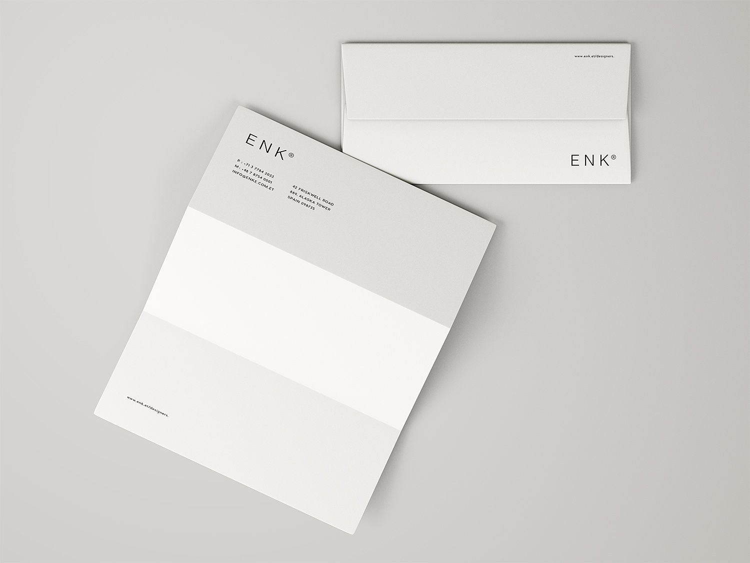 Download Envelope and A4 Folded Letterhead Mockup