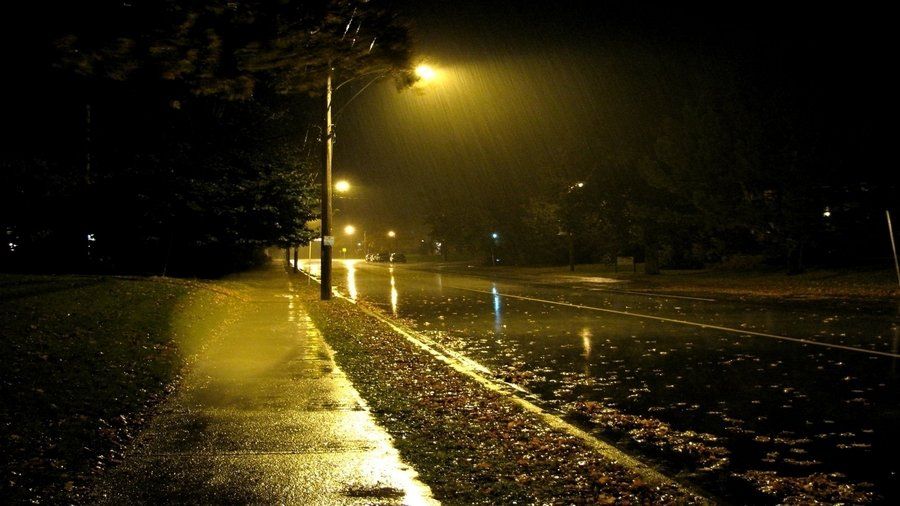rainy night 風景, 雨