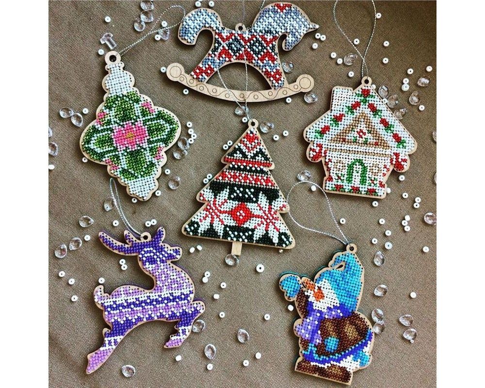 Diy Christmas Tree Toy Kit Xmas Tree Beading Embroidery Bead Stitching Wood Decor Christmas Embroidery Beaded Christmas Ornaments Christmas Cross Stitch