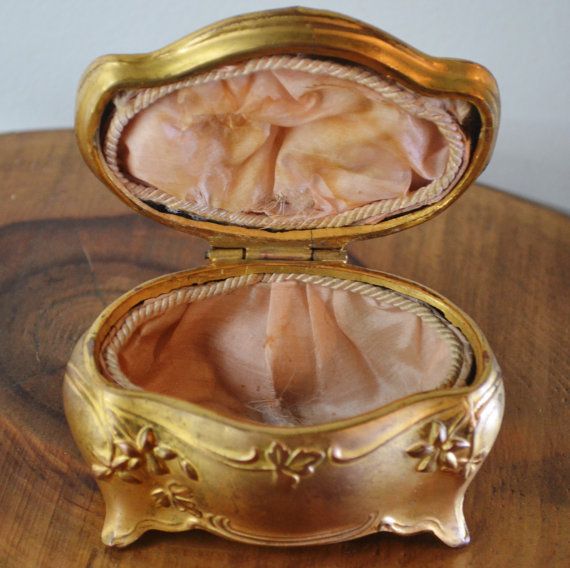 Vintage Orange Agate Pill Box Trinket Box Ornate Ring Box Vintage Dresser Decor Gifts For Her Vintage Lidded Pill Box