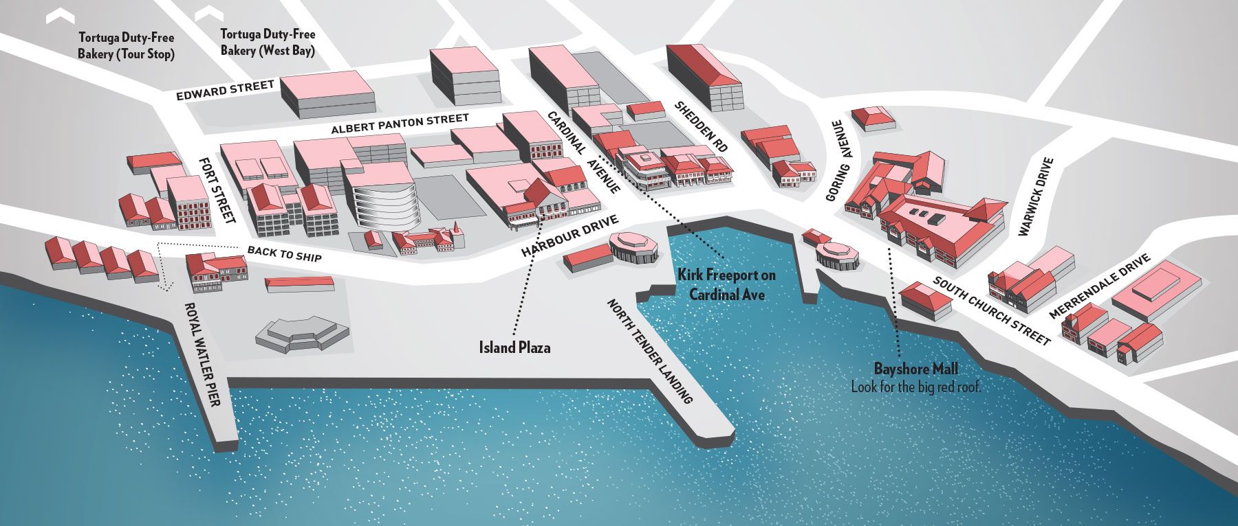 grand cayman cruise port map