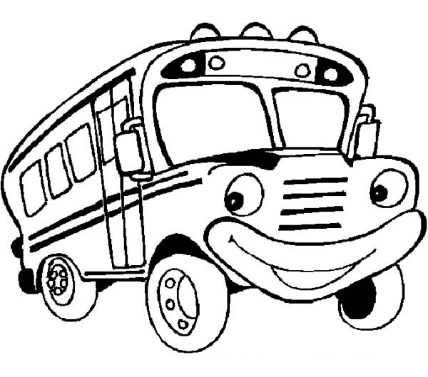 A Friendly Mr School Bus Is Ready For You Coloring Page