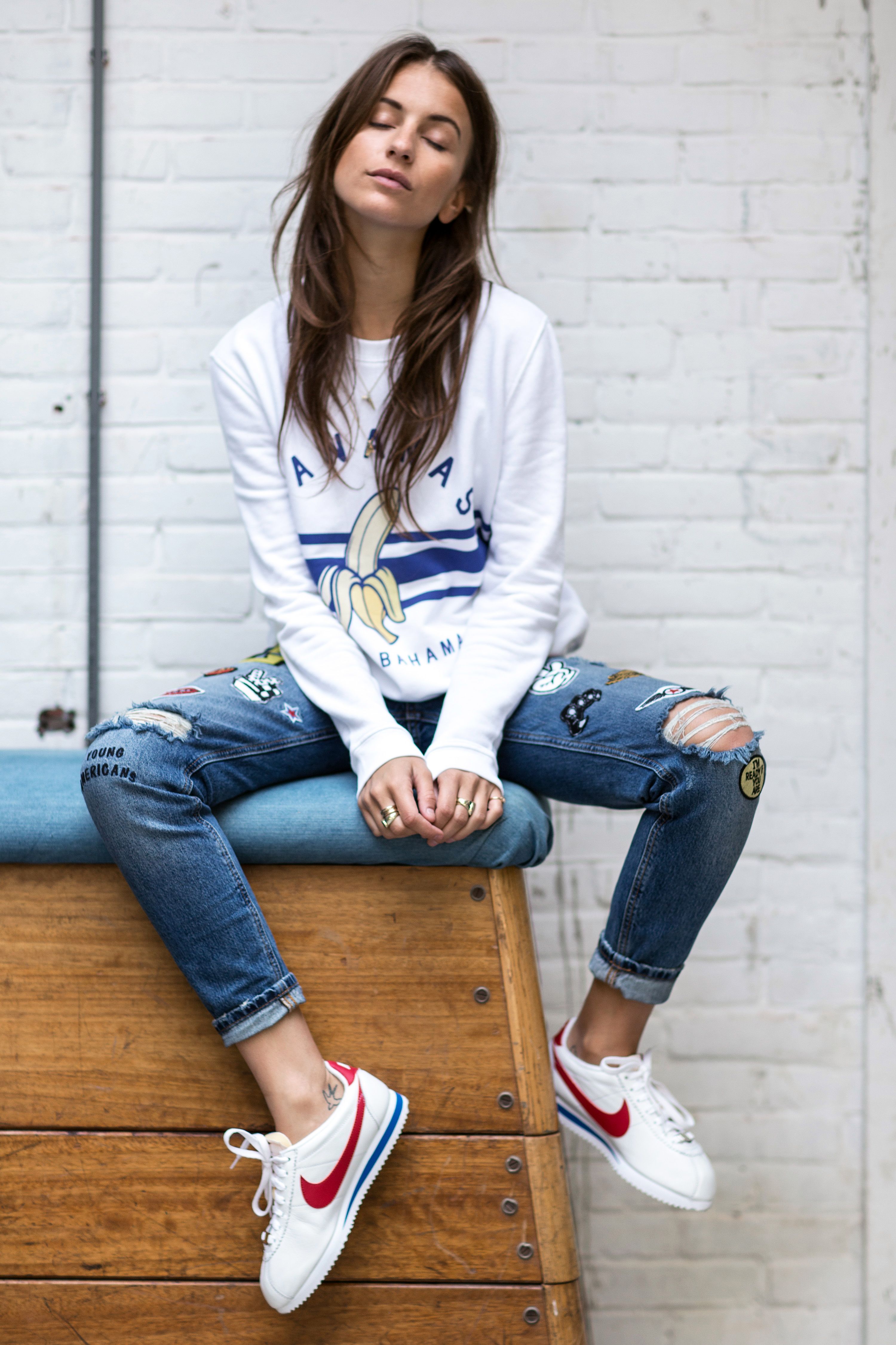 dress and nike cortez