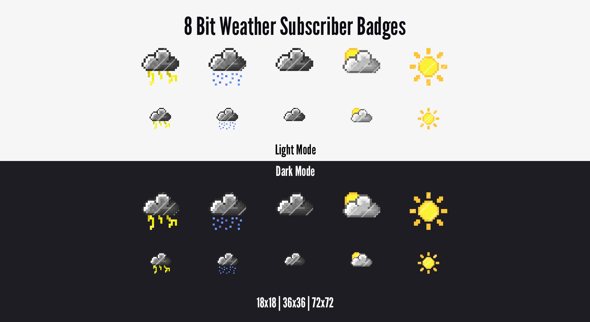 Twitch Subscriber Badges 8 Bit Pixel Weather Etsy Text Emotes Badge Twitch