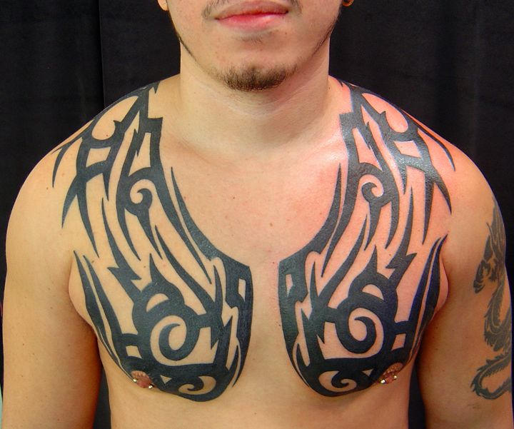 I Would Do One Side Of My Chest Like This Supreme Cool Tribal Tattoos Tribal Tattoos Tribal Tattoos For Men