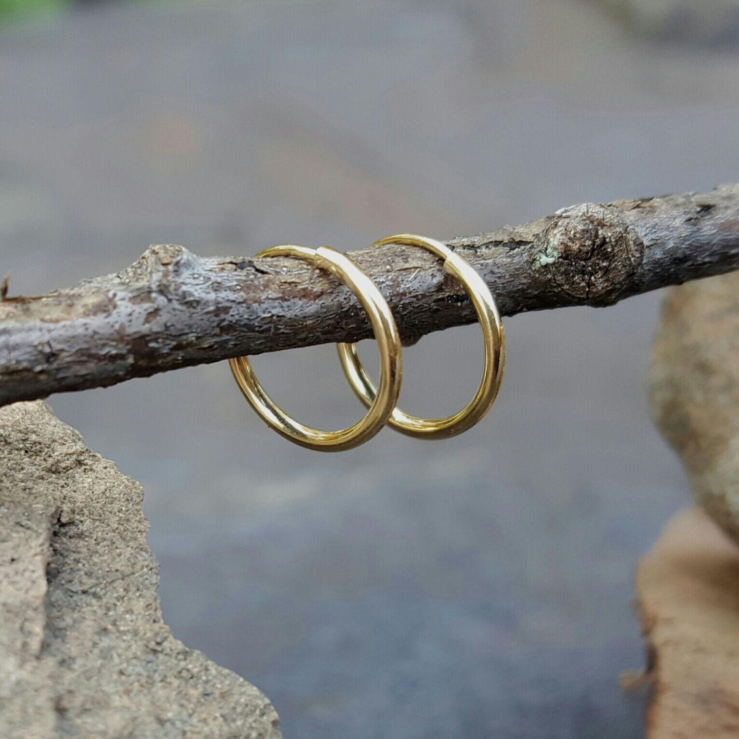 Tiny Gold Hoops 14k Hoop Earrings Small Tiny Gold Hoops 14k Hoop Earrings Small 10mm