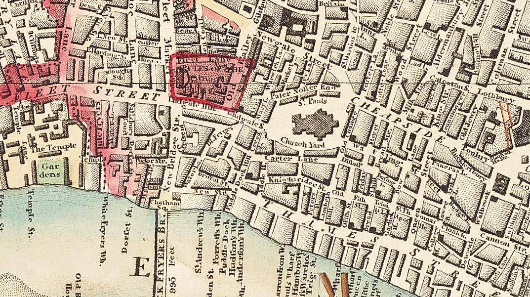 1908 London Street Map London England United Kingdom Street