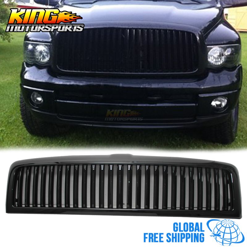 For 94-02 Dodge Ram 1500 2500 3500 Black Vertical Grille Grill Global