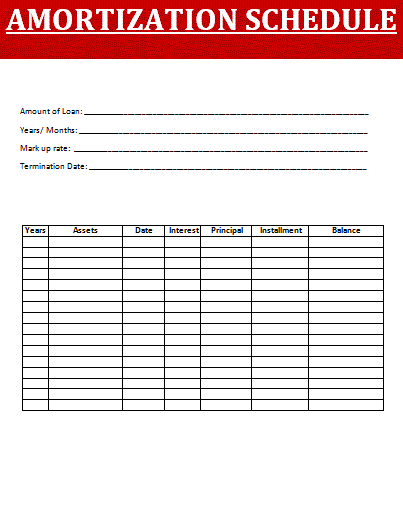 amortization schedule template templates schedule templates ammortization calendar