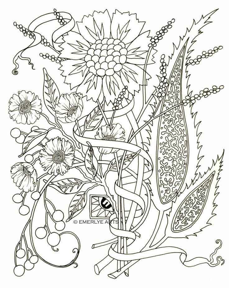 Download Flower Coloring Pages for Adults in 2020 | Flower coloring ...