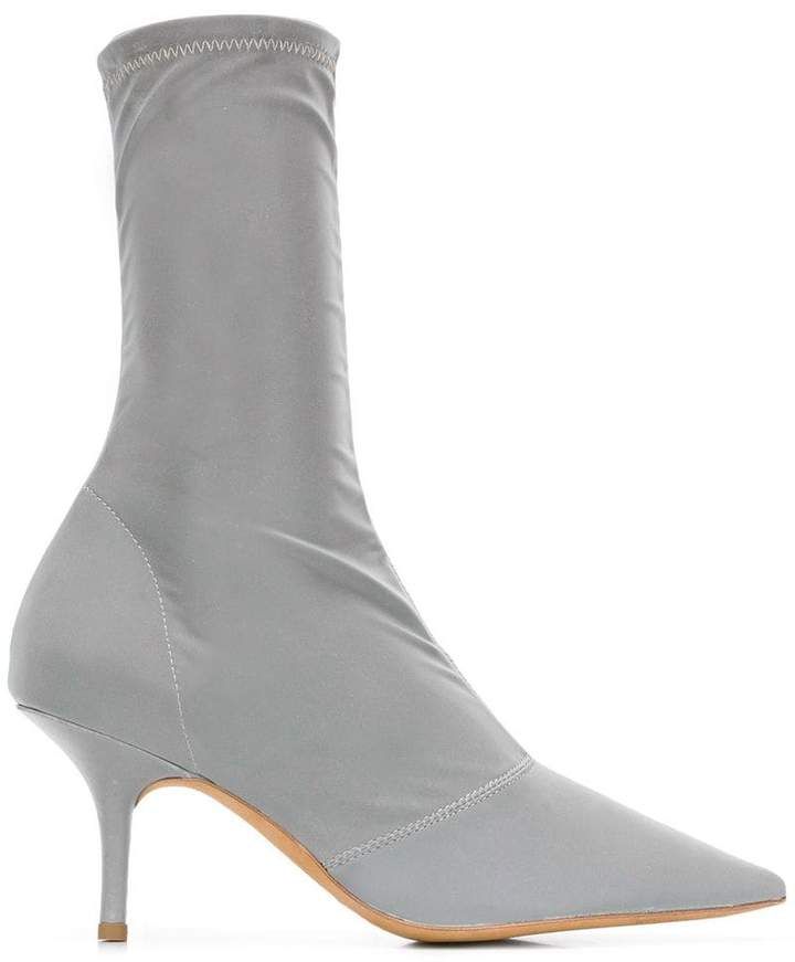 heeled leather sock boots