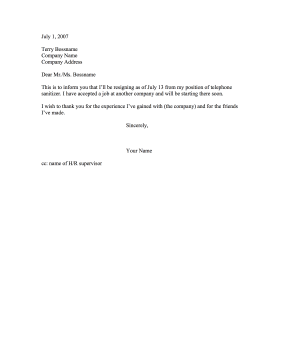 accepting resignation