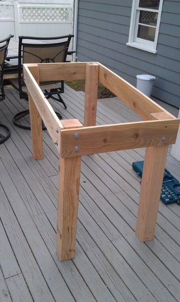 While the title of this DIY suggests that I made a raised bed planter, what it doesn't tell you is how raised it actually is. This planter sits about 30"... Raised Planter Beds, Diy Raised Garden, Raised Beds, Rock Garden, Raised Gardens, Diy Furniture Table, Diy Furniture Plans, Furniture Projects, Woodworking Projects Diy