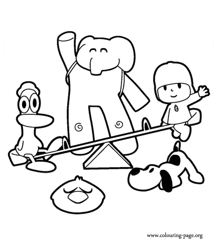 Download Pocoyo loves playing with his best friends Pato, Elly ...