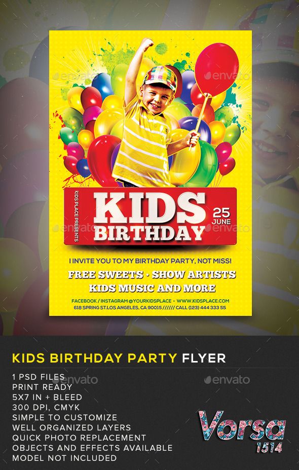 birthday kids party flyer flyers for events