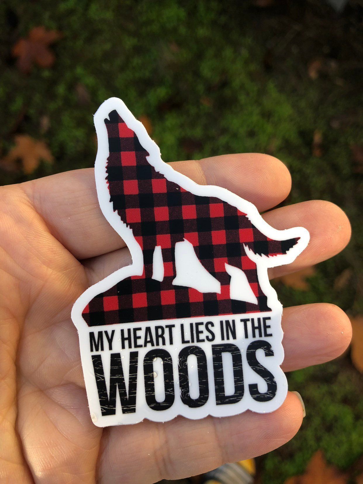 My heart lies in the woods sticker mountain sticker wolf | Etsy