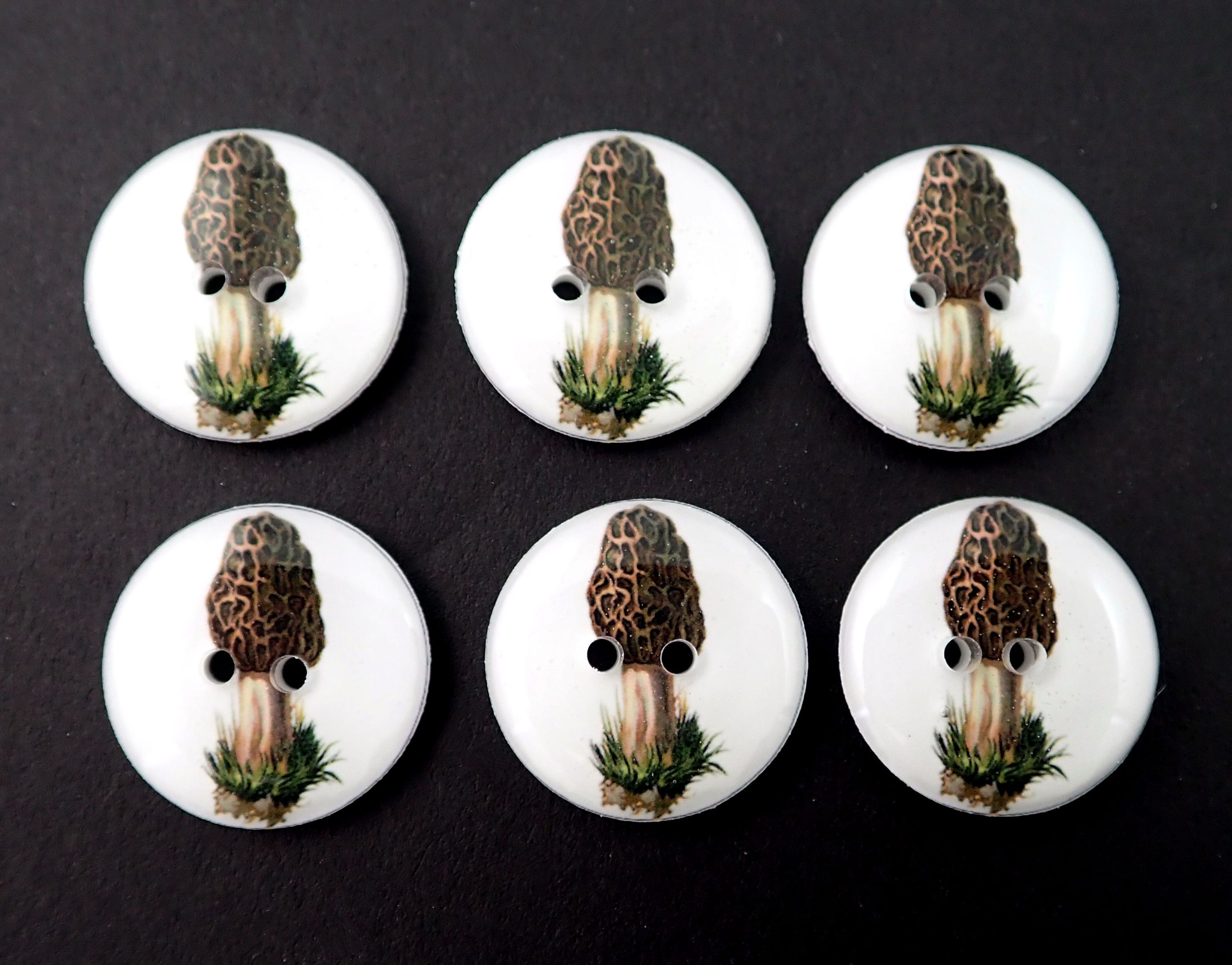 6 handmade morrell mushroom buttons sewing buttons etsy sewing a button stuffed mushrooms handmade