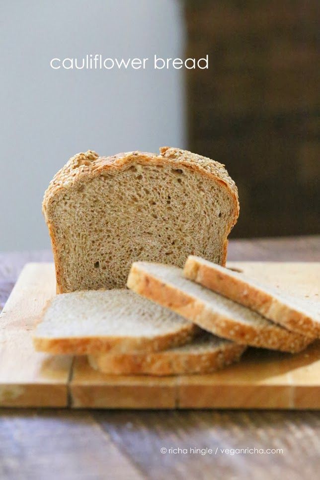 Cauliflower Sandwich Bread Loaf Vegan Recipe Cauliflower Bread