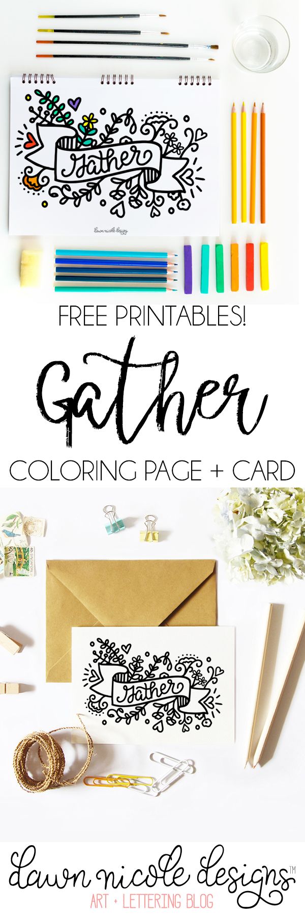 Download Gather: Free Coloring Page + Card | Free coloring pages, Coloring pages, Free coloring