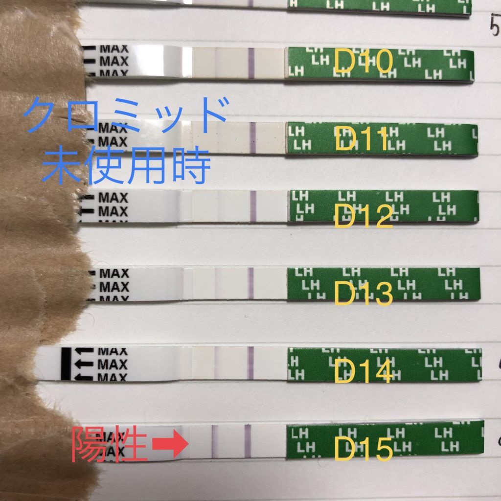 アイハーブ Bfp排卵検査薬で陽性 クロミッド使用時 未使用時の反応について ゆなブログ 排卵検査 排卵 薬