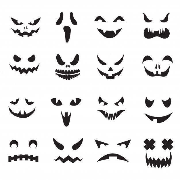 Halloween jack o lantern face silhouette... | Premium Vector #Freepik #vector #party #halloween #character #cartoon Scary Pumpkin Faces, Scary Halloween Pumpkins, Halloween Jack O Lanterns, Halloween Crafts, Pumpkin Eyes, Skull Pumpkin, Pumpkin Pumpkin, Halloween Design, Scary Halloween