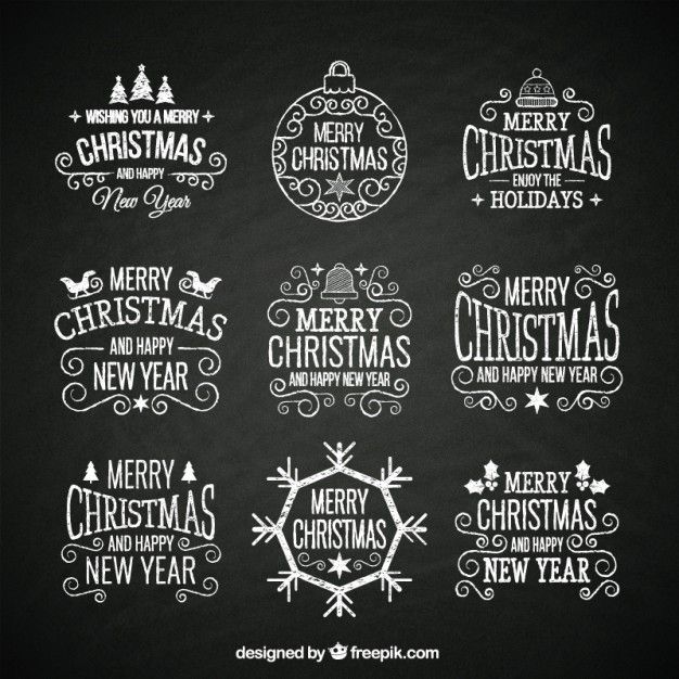 Download Hand Drawn Retro Christmas Badges for fre Download Hand Drawn Retro Christmas Badges for fre