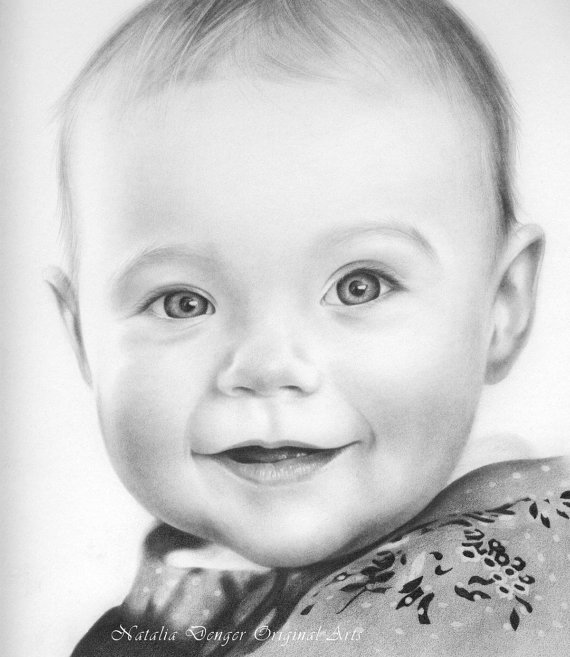 Baby portrait Drawing by Chiara Costa - Fine Art America