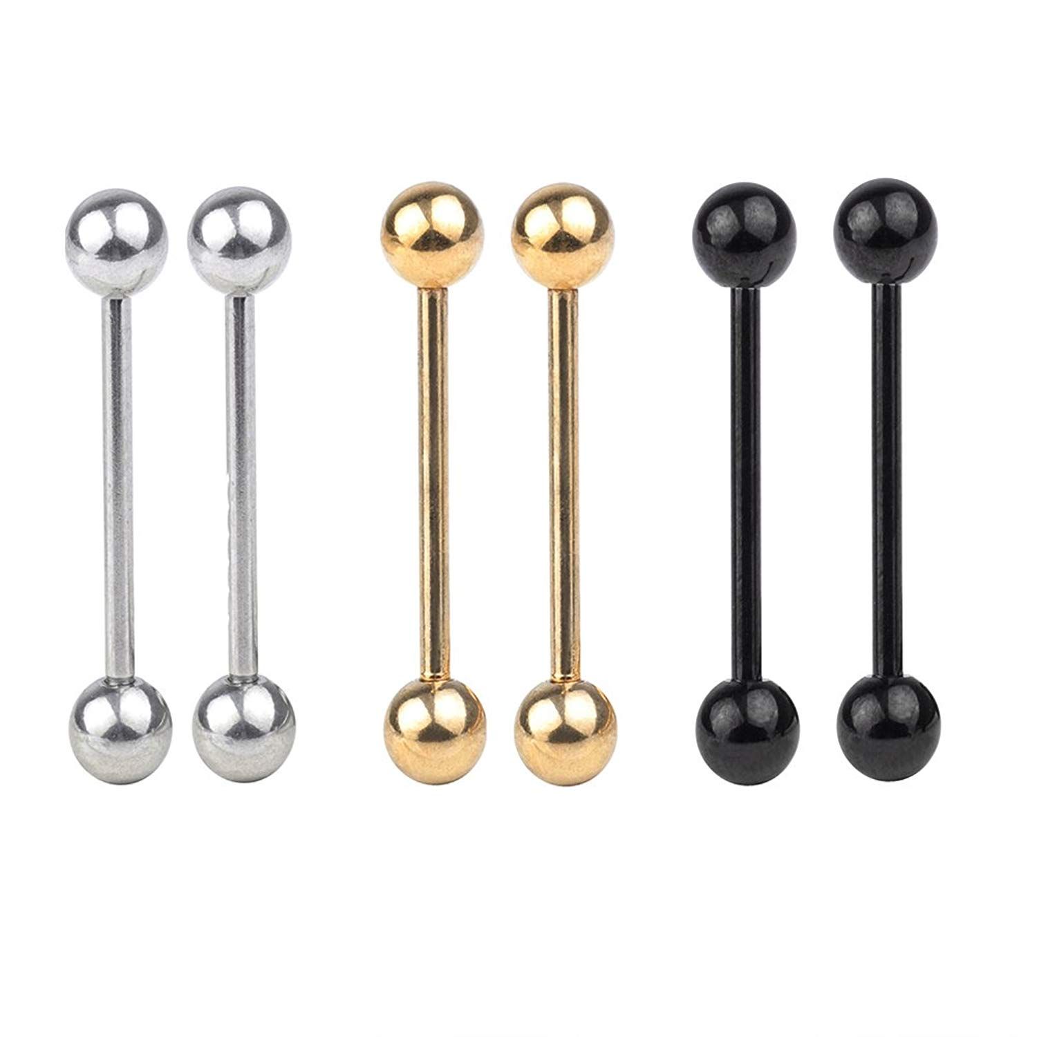 Rainbow Striped Center 316l Surgical Steel Industrial Barbells