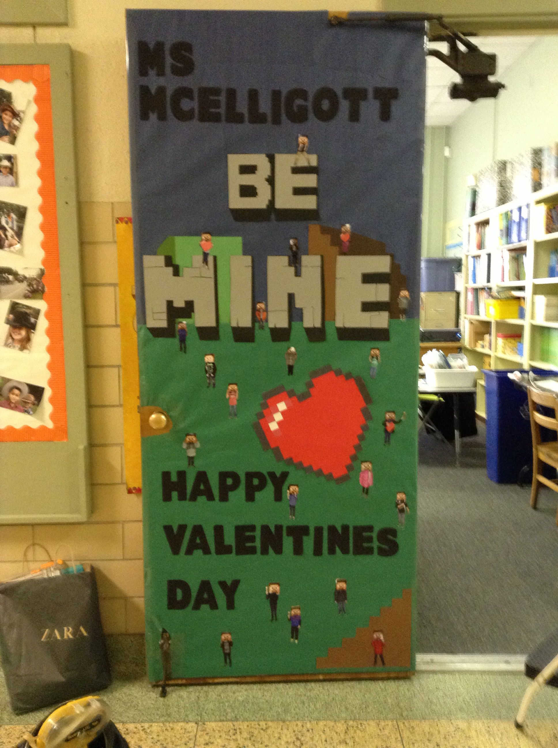 Minecraft Door Decoration Minecraft Classroom Doorway Decor School Doors Valentines Day Party