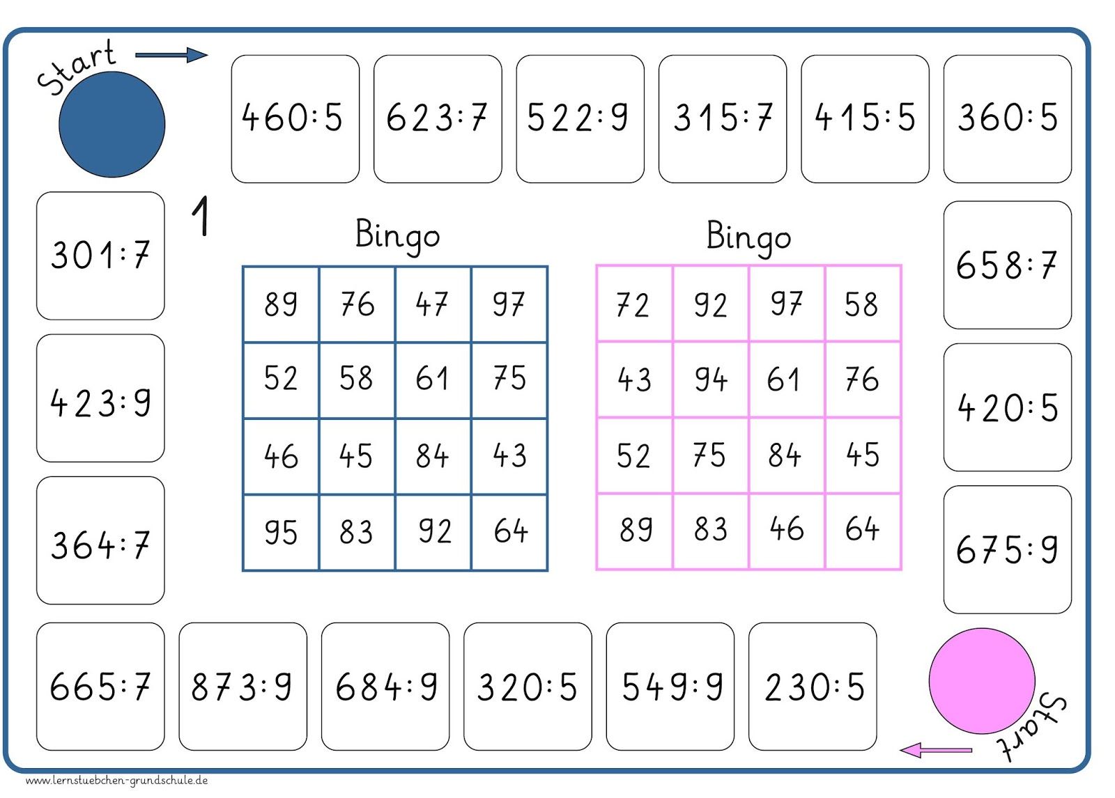 Bingo Halbschriftlich Teilen Durch 5 7 9 Gry Matematyczne