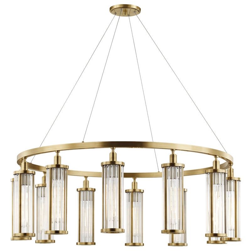 Bistro Clear Glass Globe Chandelier, 12 Light Brushed Nickel Finish Bistro Clear Glass Globe Chandelier, 12 Light Brushed Nickel Finish